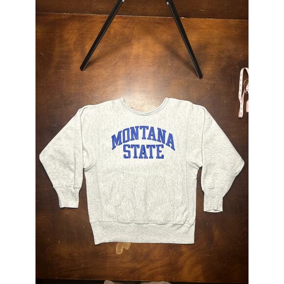 VTG 90s Montana State Champion Reverse Weave Crewneck Made in USA Size M - Picture 15 of 16